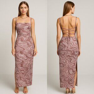 Sammi’s Secrets Marble Print Bodycon Maxi Dress – Size M (New With Tags)